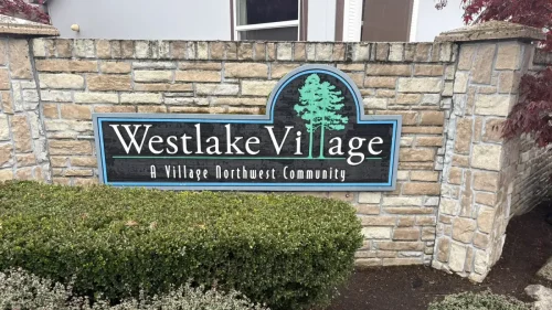 Entrance sign to community